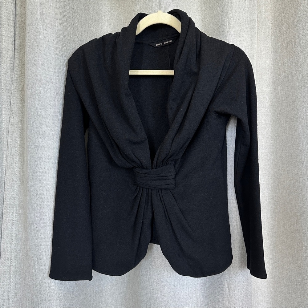 💥Clearance💥 Charles Chang-Lima Black Wool V-neck Long Sleeve Jacket M (8) - Picture 3 of 14